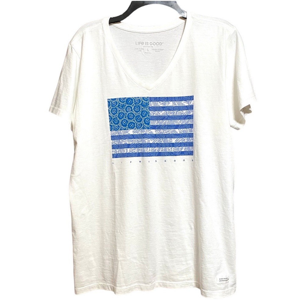 Life is Good Crusher Country Flag Tee L